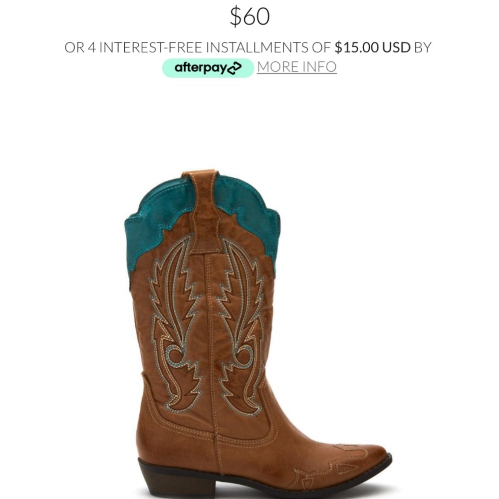 Coconuts Cowboy Boots (Tan/ Turquoise)